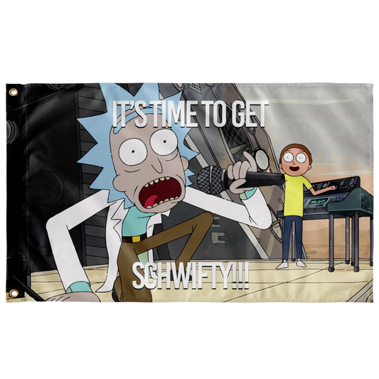 Muted Desert Cartoon Scientist Rave Flag