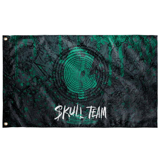 Black Dark Concentric Spiral Rave Flag
