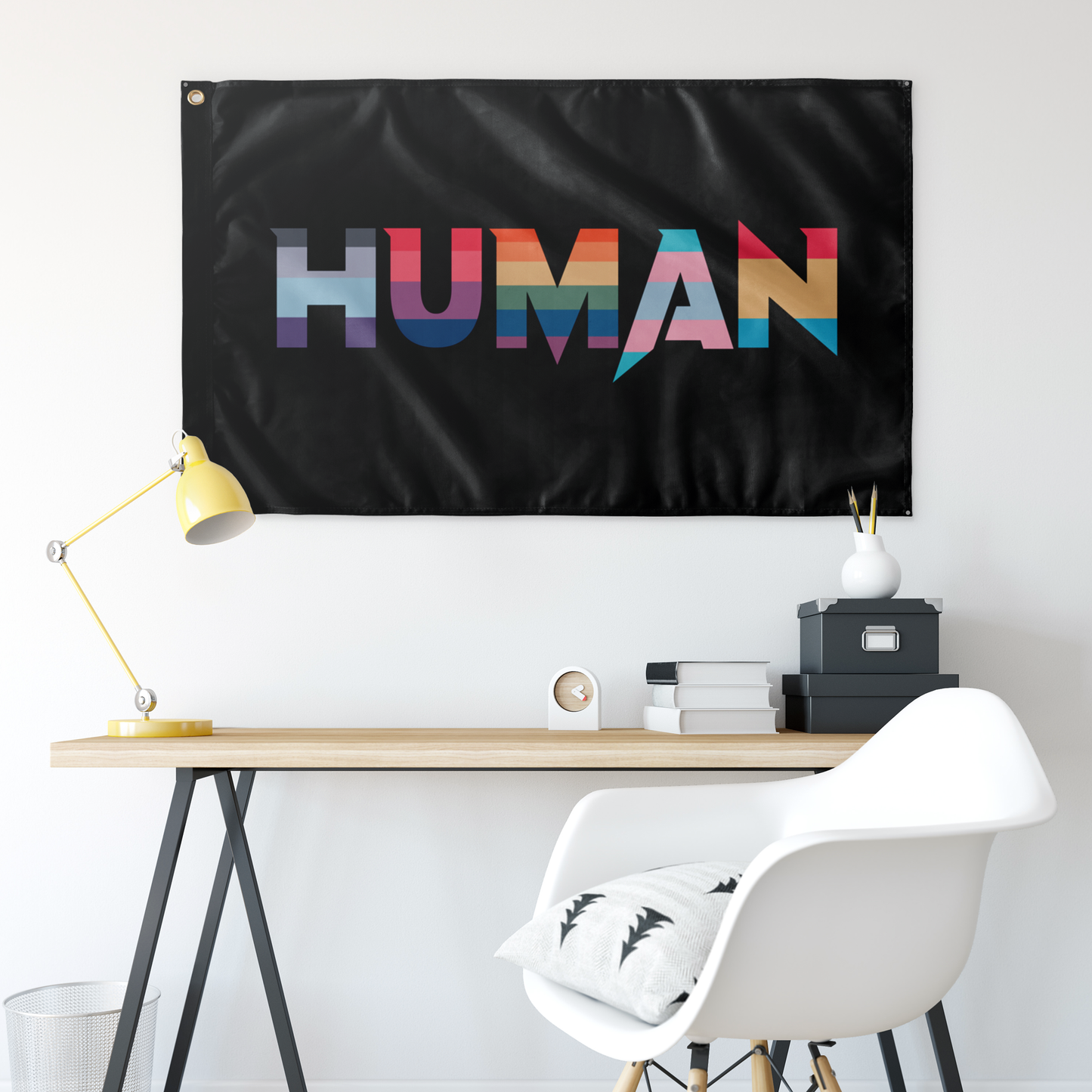 Black Word Human Rave Flag