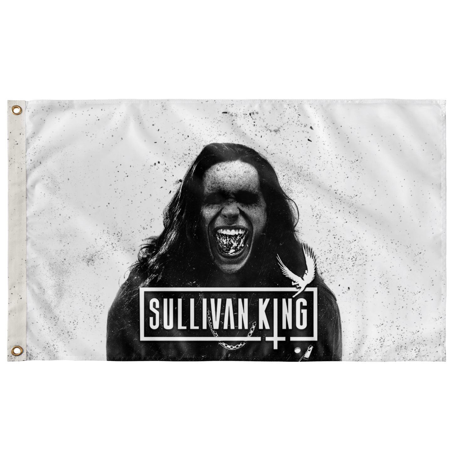Sullivan King Black White Grayscale Photo Rave Flag