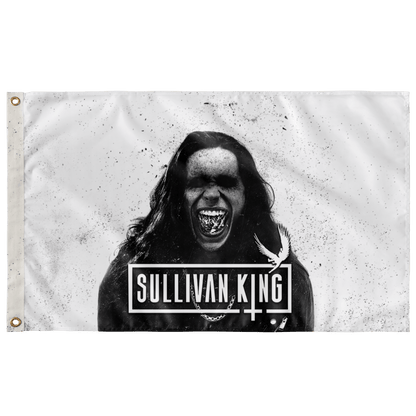 Sullivan King Black White Grayscale Photo Rave Flag