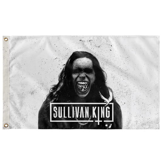 Sullivan King Black White Grayscale Photo Rave Flag