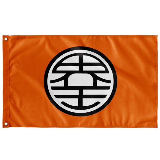 Orange Circular Kanji Rave Flag