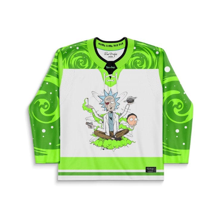 Bright Neon Rick Morty Rave Hockey Jersey