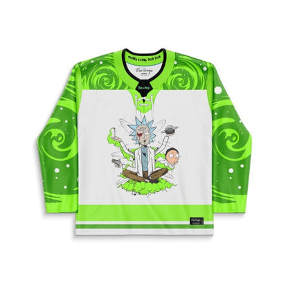 Bright Neon Rick Morty Rave Hockey Jersey