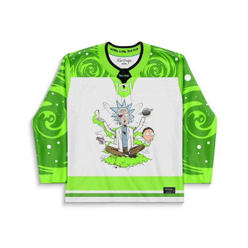 Bright Neon Rick Morty Rave Hockey Jersey