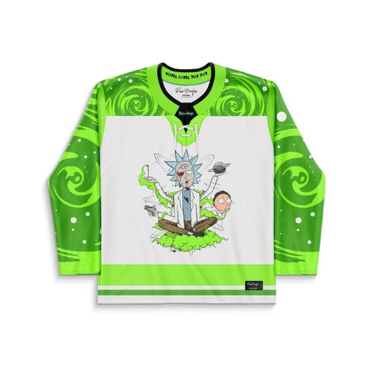 Bright Neon Rick Morty Rave Hockey Jersey