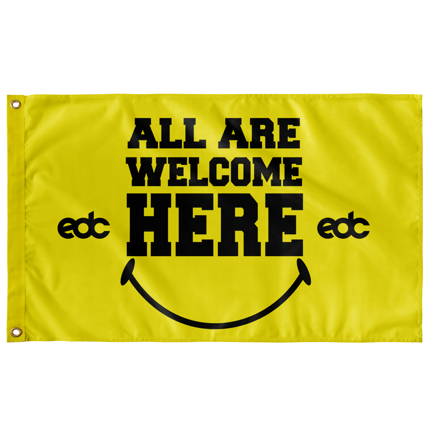 EDC Bright Yellow Bold Slab Rave Flag
