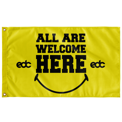 EDC Bright Yellow Bold Slab Rave Flag