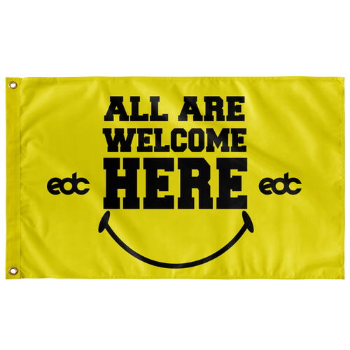 EDC Bright Yellow Bold Slab Rave Flag