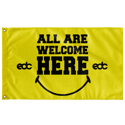 EDC Bright Yellow Bold Slab Rave Flag