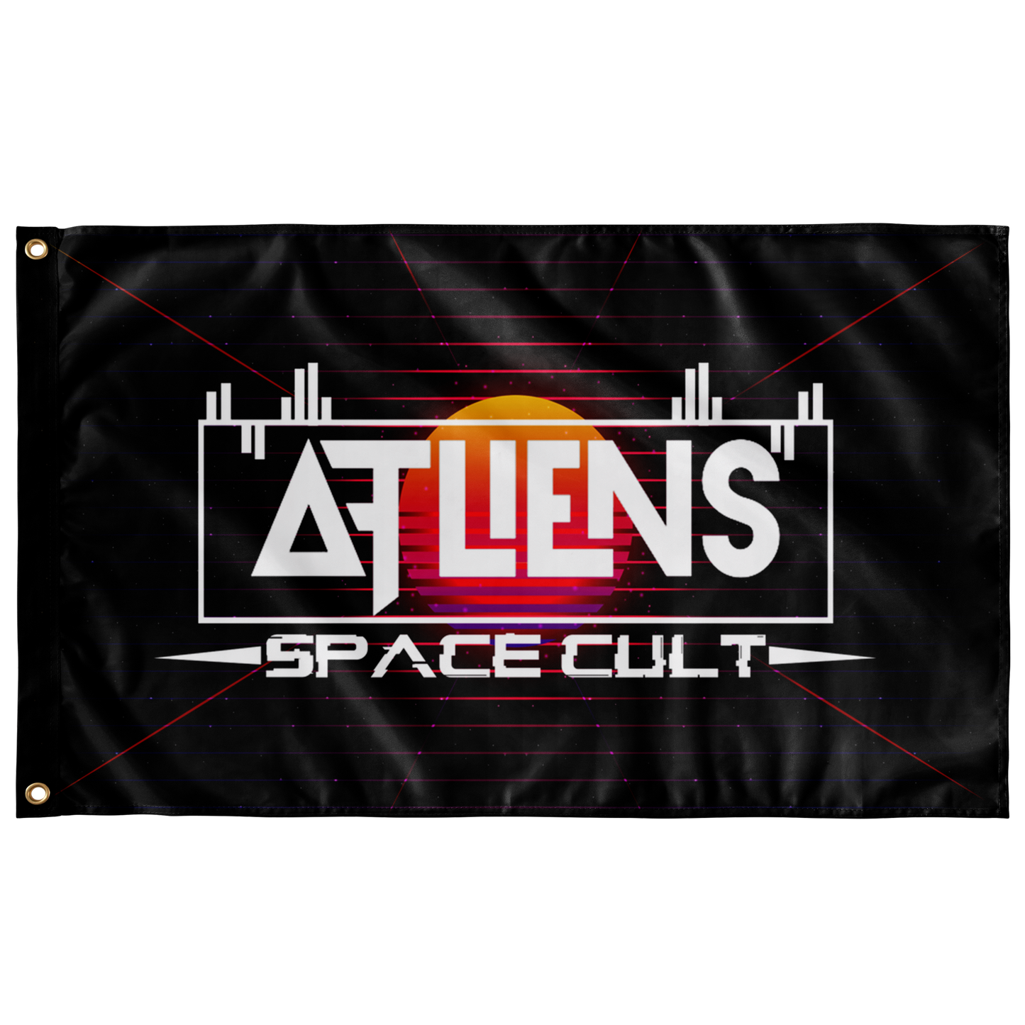 ATLiens Black Logo Rave Flag