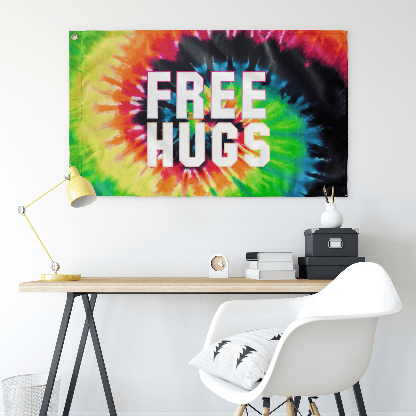 Rainbow Tie Spiral Dye Rave Flag