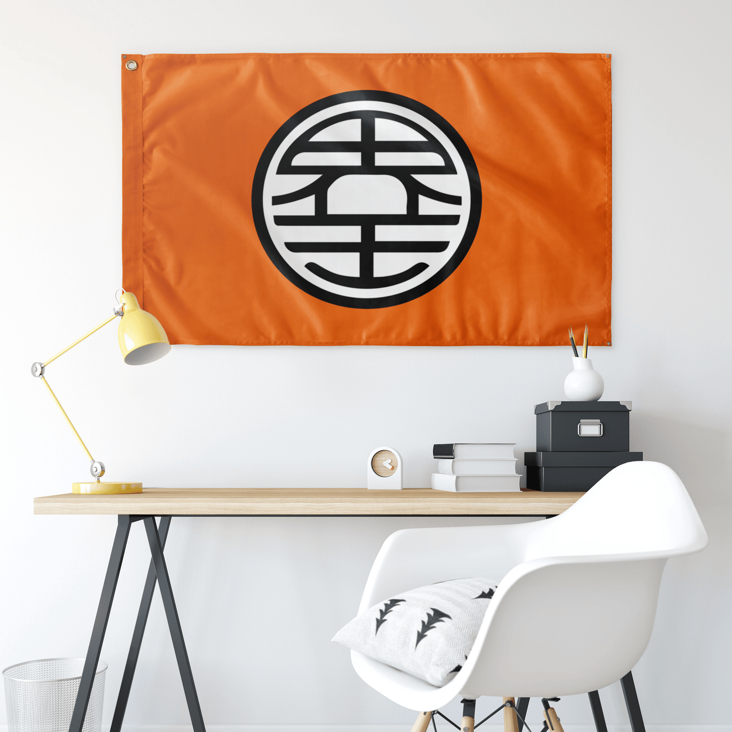 Orange Circular Kanji Rave Flag